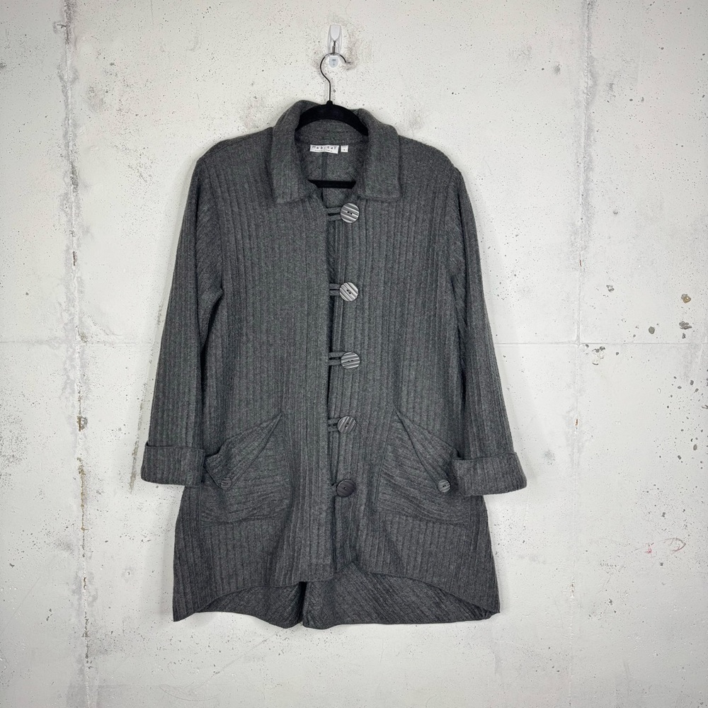 Habitat Oversize Ribbed Button Toggle Cardigan Sweater Lagenlook Small